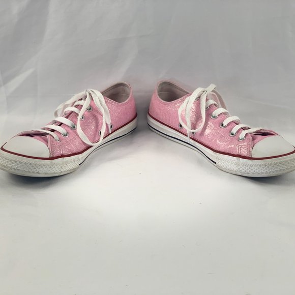 Chuck Taylor All-Star Sparkle Pink Coated Canvas Lows - Junior size 5 - Picture 4 of 6